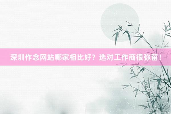 深圳作念网站哪家相比好？选对工作商很弥留！