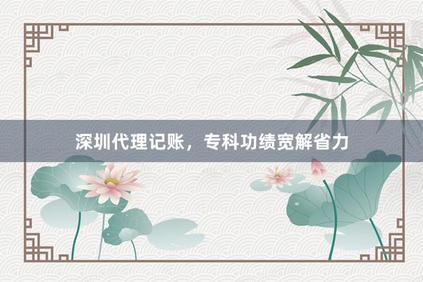 深圳代理记账，专科功绩宽解省力