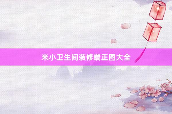 米小卫生间装修端正图大全